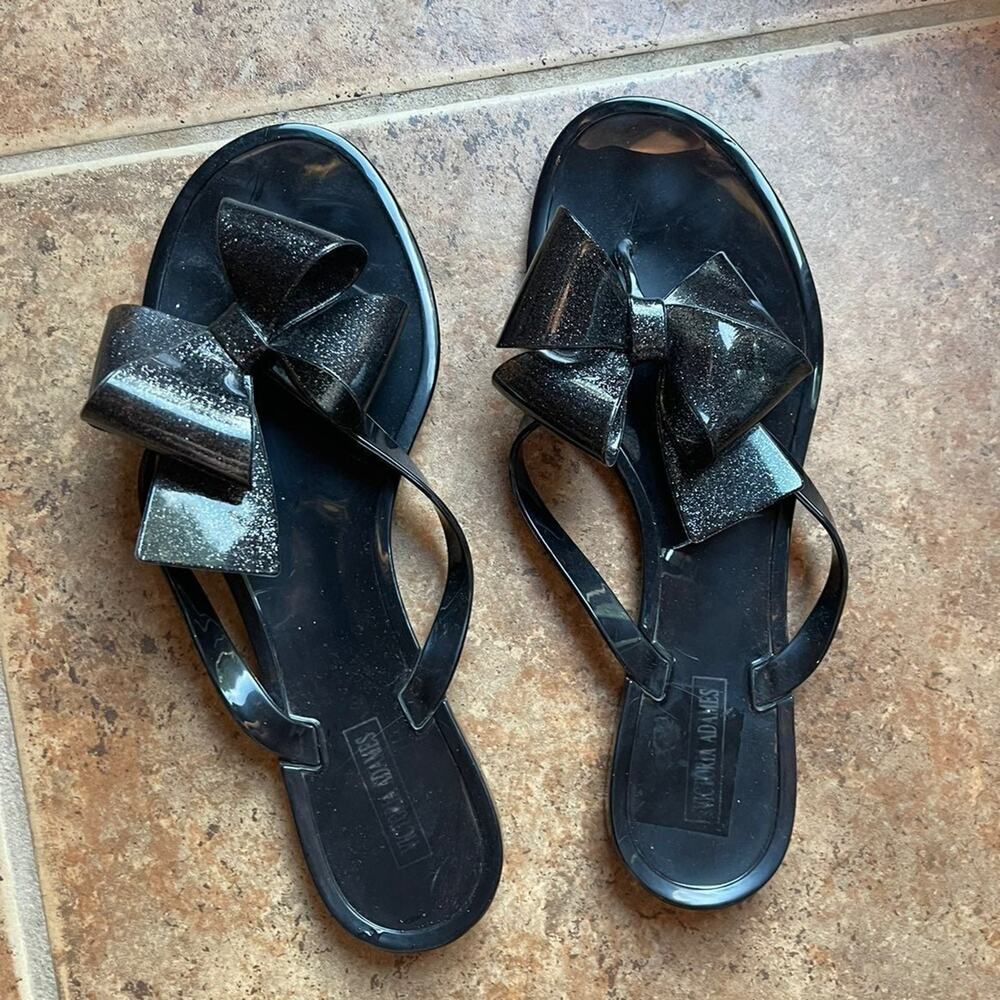 Victoria Adams bow pvc sandals sz 10